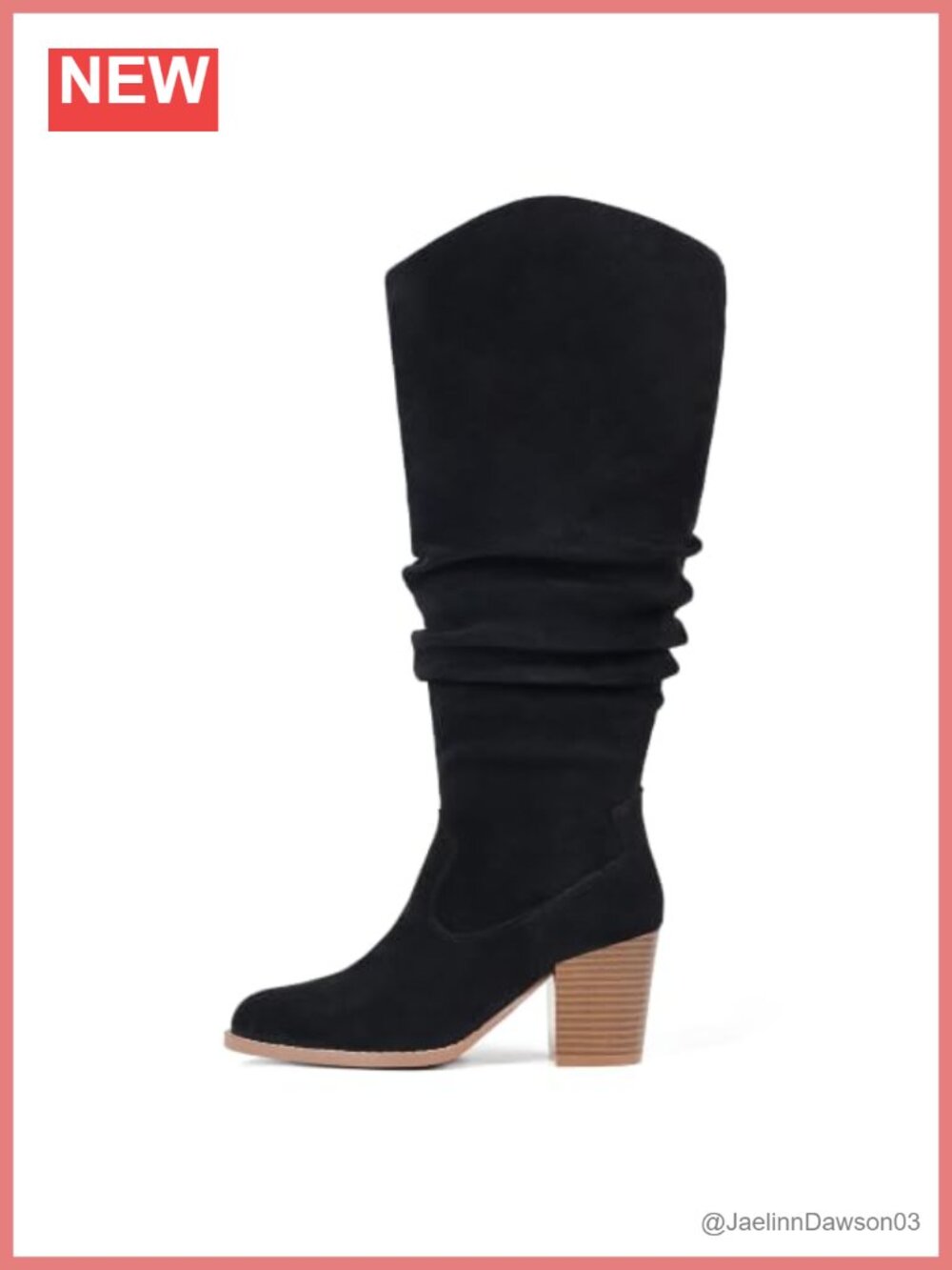 Womens Knee High Suede Boots Chunky Block Heel Slouch Fall Winter Wide Calf